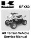 KFX50. All Terrain Vehicle Service Manual