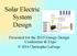 Solar Electric System Design