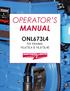 OPERATOR S MANUAL ONL673L4. For Models: NL673L4 & NL673L4E