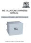 INSTALLATION & OWNER'S MANUAL