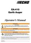 EA-410 Earth Auger. Operator s Manual