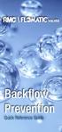 Backflow Prevention. Quick Reference Guide