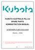KUBOTA AUSTRALIA Pty Ltd SPARE PARTS ADMINISTRATION MANUAL