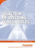 SELECTION OF WELDING CONSUMABLES