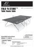 Table Tennis Table. Assembly Instructions Model CONTACT INFO.  Hours