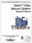 Zebra ZVac Vacuum System Operator s Manual