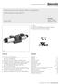 Directional spool valves, direct operated, with solenoid actuation. Type WE. Features. Contents. RE Edition: Replaces: