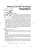 Honda GX 160 Technical Regulations