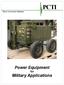 PCTI. Power Equipment. for Military Applications. Power Conversion Solutions
