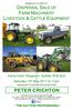 at Home Farm, Rougham, Suffolk, IP30 9LS on Saturday 13 th May 2017 at 11am view day prior 12 noon-6pm and morning of sale PETER CRICHTON