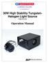 30W High Stability Tungsten- Halogen Light Source - ASB-W Operation Manual