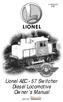 /98. Lionel AEC - 57 Switcher Diesel Locomotive Owner s Manual. featuring