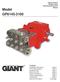 Model GP Triplex Ceramic Plunger Pump Operating Instructions/ Manual