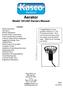 Aerator Model 1812AF Owners Manual
