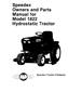 Speedex Owners and Parts Manual for Model 1822 Hydrostatic Tractor
