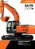 ZAXIS-3 series HYDRAULIC EXCAVATOR Model Code Engine Rated Power Operating Weight Backhoe Bucket