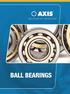 Introduction. Deep Groove Ball Bearings. Angular Contact Ball Bearings.   1