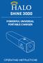 SHINE 3000 POWERFUL UNIVERSAL PORTABLE CHARGER OPERATING INSTRUCTIONS
