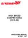 HIGH SPEED COMPACT DISC (HCD-32) Operation & Maintenance Manual OPERATORS MANUAL & PART LIST