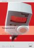Product information. Temperature. Thermostats Temperature transmitters Hygrostats CERTIFIED ISO 9001 ISO PED 97/23EC