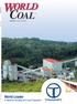 WORLD COAL AUGUST VOLUME 20 NUMBER World Leader in Material Handling and Coal Preparation