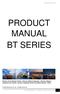 PRODUCT MANUAL BT SERIES