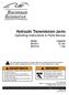 Hydraulic Transmission Jacks Operating Instructions & Parts Manual