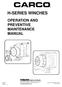 CARCO H-SERIES WINCHES OPERATION AND PREVENTIVE MAINTENANCE MANUAL PACR WINCH DIVISION