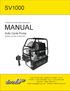 MANUAL SV1000. Auto Cycle Pump OPERATION AND MAINTENANCE