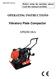 OPERATING INSTRUCTIONS. Vibratory Plate Compactor SPHZR106A
