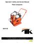 Operator s Safety and Service Manual Plate Compactor