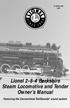 /05. Lionel Berkshire Steam Locomotive and Tender Owner s Manual. Featuring the Conventional RailSounds sound system