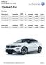 The New T-Roc. Models. Price List For the Model year Engine capacity PS Comfortline Design Sports