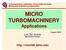MICRO TURBOMACHINERY Applications