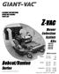 Z-VAC. Bobcat/Bunton. Series. Mower Collection System Kits: ASSEMBLY INSTRUCTIONS OPERATOR'S MANUAL PARTS LIST