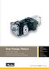 Gear Pumps / Motors. Series PGP / PGM Fixed Displacement Pumps, Cast-Iron and Aluminium Designs
