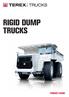 RIGID DUMP TRUCKS PRODUCT RANGE