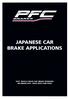 JAPANESE CAR BRAKE APPLICATIONS