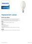Replacement Lamps. Mercury Vapor Standard. Benefits. Features. Application