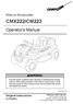 CMX222/CM223. Operator's Manual. Ride-on Brushcutter. Original Instructions (in English)