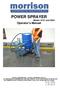 POWER SPRAYER Model: S151 and S201 Operator s Manual