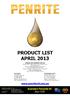 PRODUCT LIST APRIL 2013