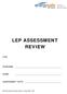 LEP ASSESSMENT REVIEW