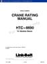 For sales use only CRANERATING MANUAL. HTC SectionBoom. Not for crane operations SERIAL NUMBER: