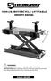 1000-LB. MOTORCYCLE LIFT TABLE OWNER S MANUAL