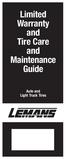 Limited Warranty and Tire Care and Maintenance Guide