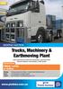 Trucks, Machinery & Earthmoving Plant