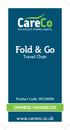 Fold & Go.   Travel Chair OWNERS HANDBOOK. Product Code: WC04008