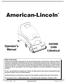 American-Lincoln. ENCORE 33HD Cylindrical. Operator's Manual