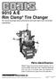 9010 A/E. Rim Clamp Tire Changer. Parts Identification. For servicing single piece automotive and most light truck tire/wheel assemblies